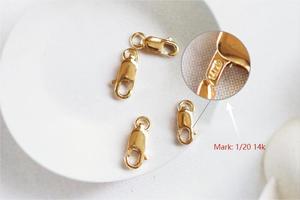 GP dikdörtgen istakoz pençeleri 14k altın dolgulu tetik toka kalıcı takı zincirleri yapma mücevherat bulgular Oval ıstakoz kanca - Product Image 4