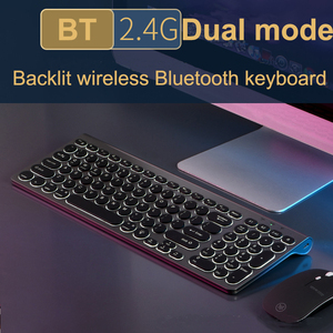 Inalámbrico BT y 2,4G Modo dual Backit Keyboard Multi-dispositivo Tipo C Recargable Light up Keyboard para PC,Laptop,Windows - Product Image 5