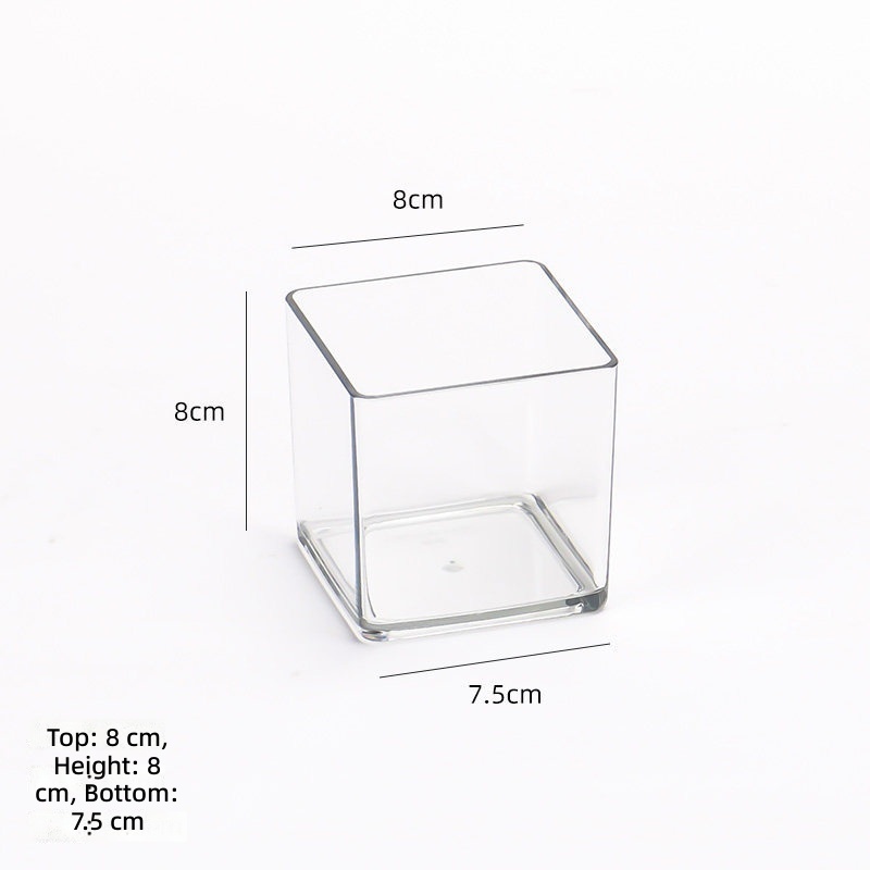 Boîte carrée 8373 - 8x8 cm - 1 pièce - PET - Haute transparence