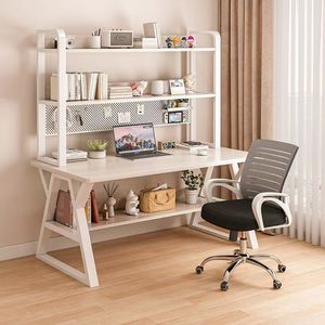 Modern Desktop <strong>computer</strong> desk home with bookshelf Temporary Office Desk <strong>Notebook</strong> Desktop Simple Home Office Desk - Product Image 4