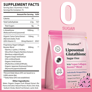 China fabriek OEM natuurlijke huidverlichtende glow liposomale glutathion collageen gummies supplement met vitamine C voor huidverlichting - Product Image 6