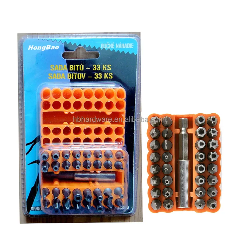 33 pcs screwdriver bit phù hợp với tác động độc quyền sẵn sàng cờ lê bit khó khăn trường hợp thiết lập nhỏ gọn hướng dẫn từ Screwdriver Ổ bit thiết lập