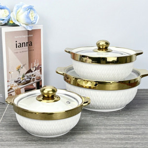 Đồ dùng nhà bếp nhà máy trực tiếp gốm không dính <span class=keywords><strong>Cookware</strong></span> <span class=keywords><strong>Set</strong></span> súp nồi sang trọng nấu ăn Nồi lẩu <span class=keywords><strong>Set</strong></span> soong Bộ đồ ăn <span class=keywords><strong>Set</strong></span> - Product Image 3