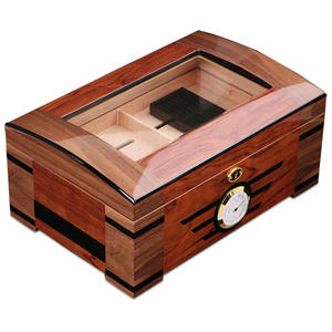 CIGARLOONG Cigar <strong>Humidor</strong> with Hygrometer and Humidifier Holds Approx 100 Cigars Double Compartment Cedar <strong>Humidor</strong> - Product Image 5