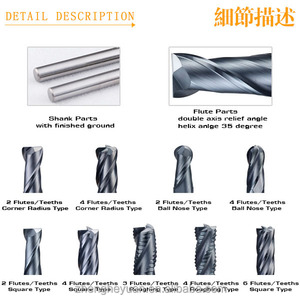 ZHY son derece doğru karbür CNC Metal kesici freze kesicisi 4 flüt freze kesicisi için karbür kesme aletleri - Product Image 2