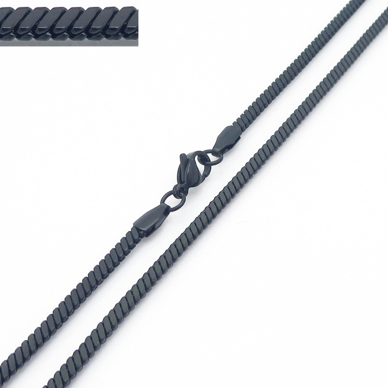 Cadena de media hoja negra de 3 mm.