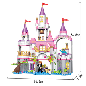 Bộ khối xây dựng Lắp ráp khối xây dựng tự làm nhà lâu đài công chúa giáo dục cho bé gái - Product Image 4