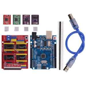 CNC kalkan V3 oyma makinesi 3D yazıcı + 4 adet A4988/DRV8825/AT2100 sürücü genişletme kartı Arduino için + R3 ile USB kablosu