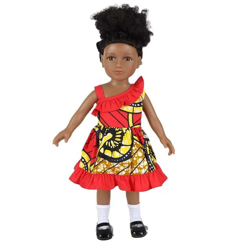 Bonecas pretas africanas personalizadas de 18 ", boneca americana com cabelo afro