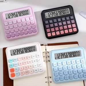 Nueva calculadora clave de PC de escritorio de 12 dígitos, papelería de negocios de pantalla grande para estudiantes, funciona con pilas