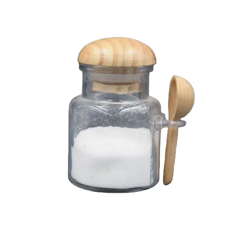 Tarro de sal de cristal con cuchara, 8oz, tapa de corcho, venta al por mayor