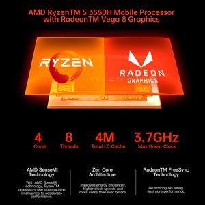 Mini-pc AMD Ryz-en 5 3550H, 4K, HTPC Barebone ryz-en 7 2700U, ordenador de escritorio, compatible con Win10 pro, Linux, WiFi, tipo-c - Product Image 3