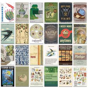 15CM 50PCS Vintage art paint planet retro <strong>poster</strong> - Product Image 4