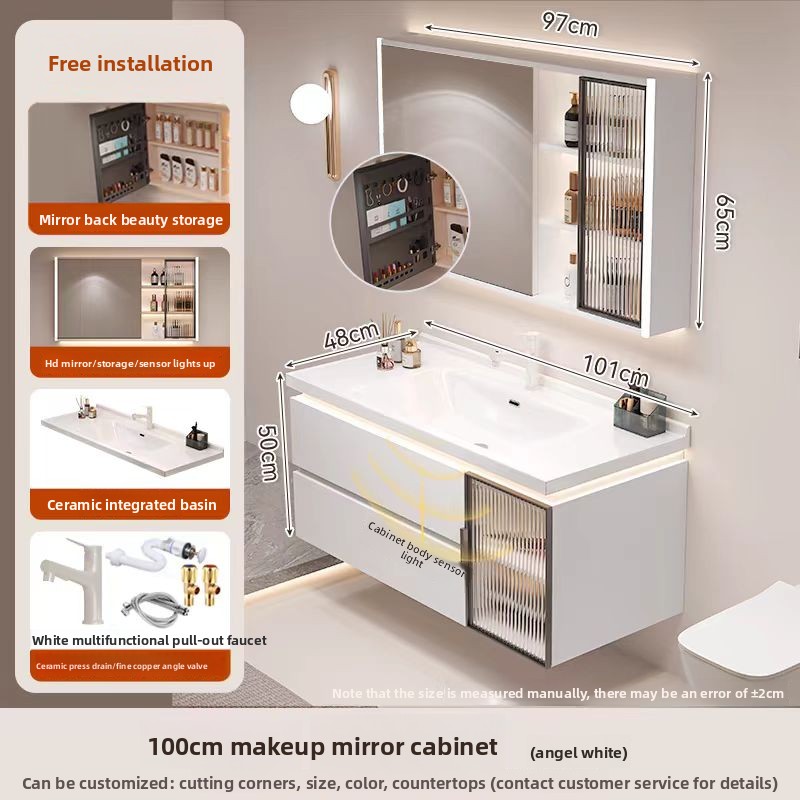 Makeup mirror cabinet 100 white