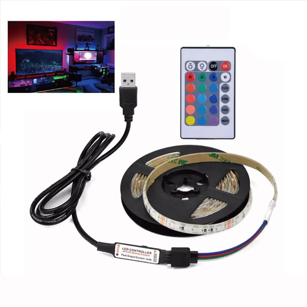 Weiß/Warmweiß USB Power LED Streifen licht RGB TV TV Desktop PC Bildschirm Hintergrund beleuchtung Bias Beleuchtung Für Hausgarten Dekoration