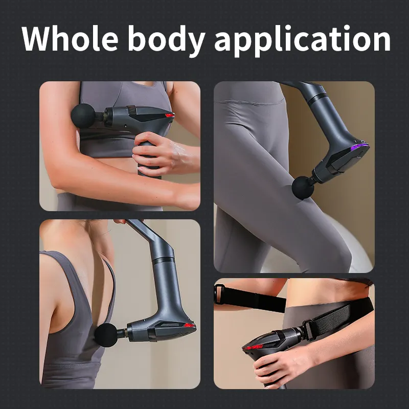Hot bán đa chức năng dài-xử lý massage Súng thuyên giảm mô sâu 12 Tốc độ bộ gõ cơ thể Massager Gun Với vành đai