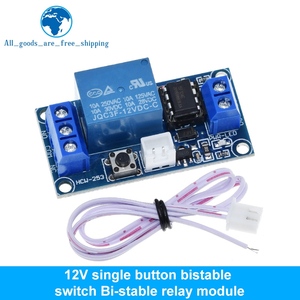 5V 12V tek düğme Bistable anahtarı bi-kararlı röle modülü araba modifikasyon anahtarı Arduino için tek tuşla Start-stop kendini locke