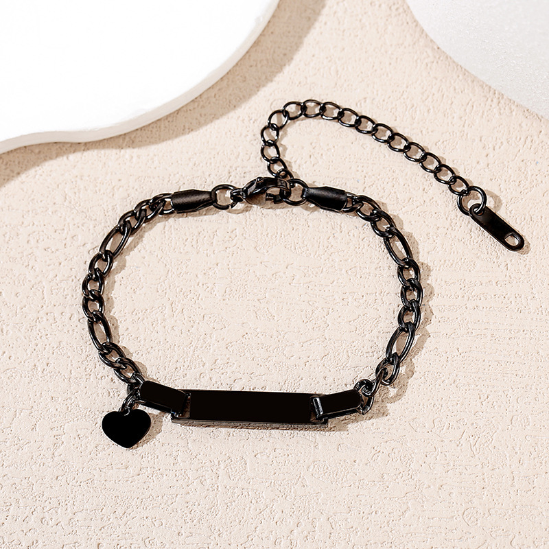Black Childrens bracelet small heart