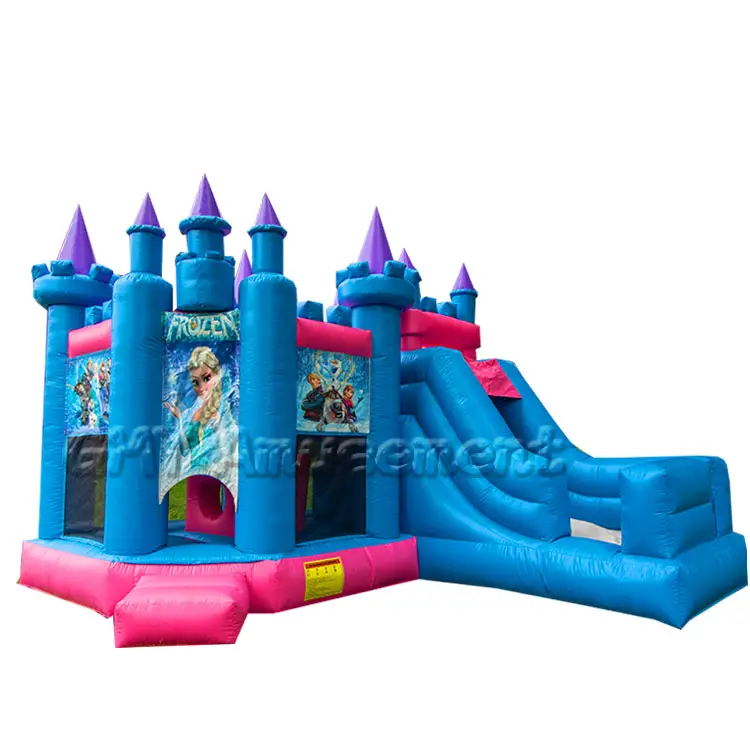 Commercial pvc bounce house slide combo bouncy castle inflatable playground with air blower