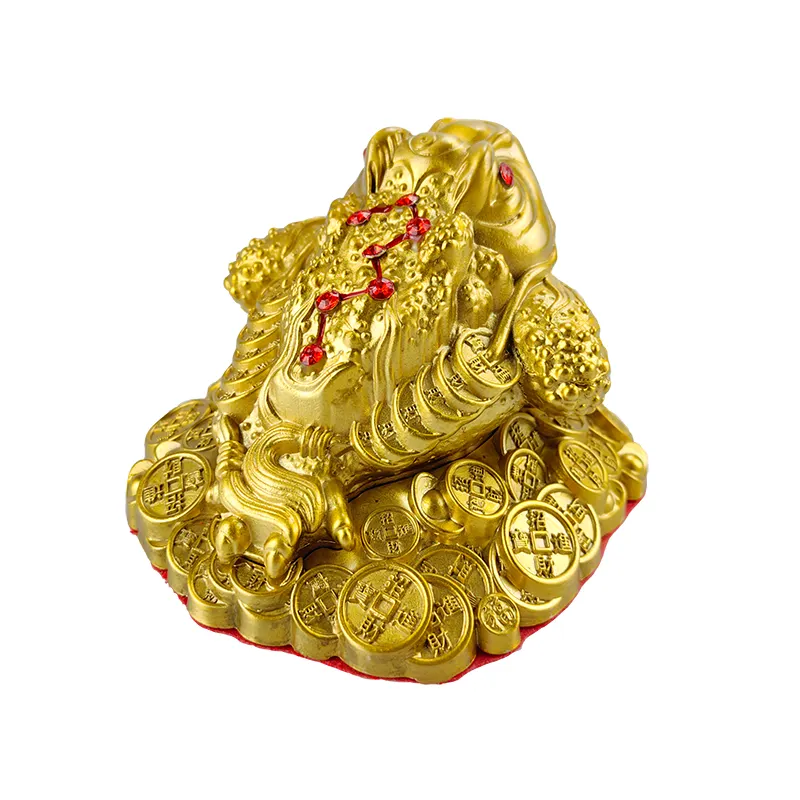 Toptan fiyat özel tasarım farklı boyut pirinç heykeli bakır heykel metal servet pirinç feng shui altın kurbağa süsler
