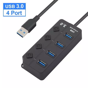 Hub USB 3,0 de alta velocidad, 4 / 7 puertos USB 3,0, interruptor de encendido/apagado, multiordenador portátil, PC, Hub USB 3,0 para PC y ordenador