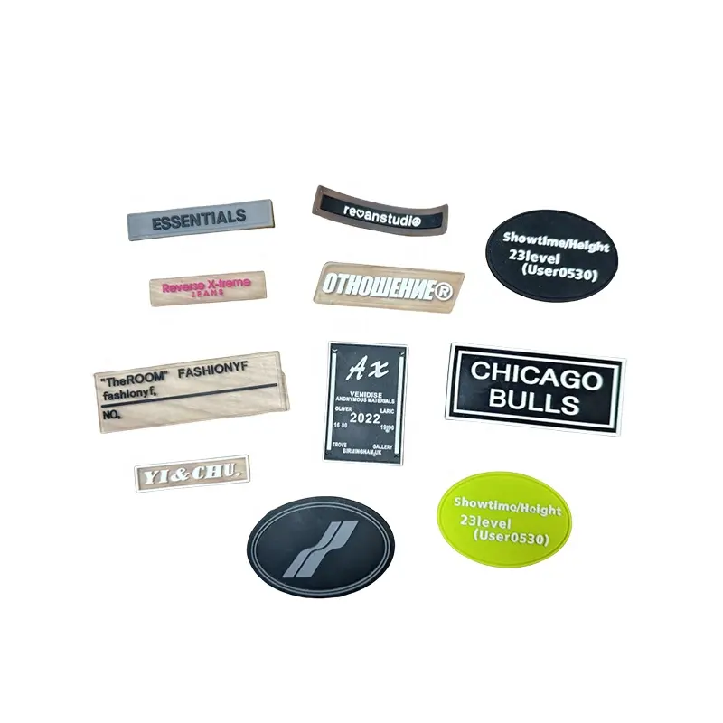 Custom silicone label logo garment clothing labels shirt tags pvc rubber tpu label for clothes