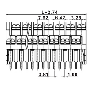 300V/15A Pitch 7.62mm <strong>Double</strong> Deck Two <strong>Layers</strong> 2 Levels 22-14AWG Barrier Strips <strong>Terminal</strong> <strong>Block</strong> Used for Computer Motherboards - Product Image 2