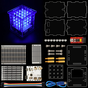 Keyestudio 4x4x4 RGB LED cubo Kit elettronico per Arduino Starter Kit di controllo vocale di supporto C ++/gratta e vinci programmazione