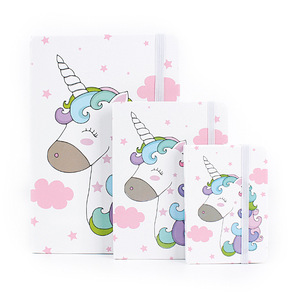 Unicorn Cartoon <strong>Printed</strong> A5 <strong>Notebook</strong> Hardfaced <strong>Elastic</strong> Band Net Red A5/A6/A7 Stationery Series Paper Ledger Diary Notepad - Product Image 3