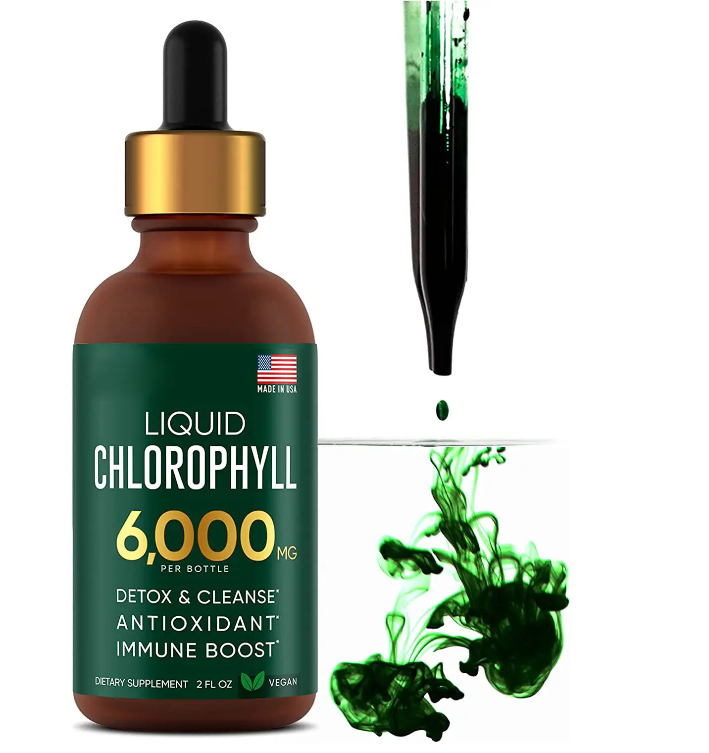 Extrait d'herbes de chlorophylle liquide orale de marque privée OEM Gouttes de chlorophylle Formule de boisson énergisante Suppléments énergétiques