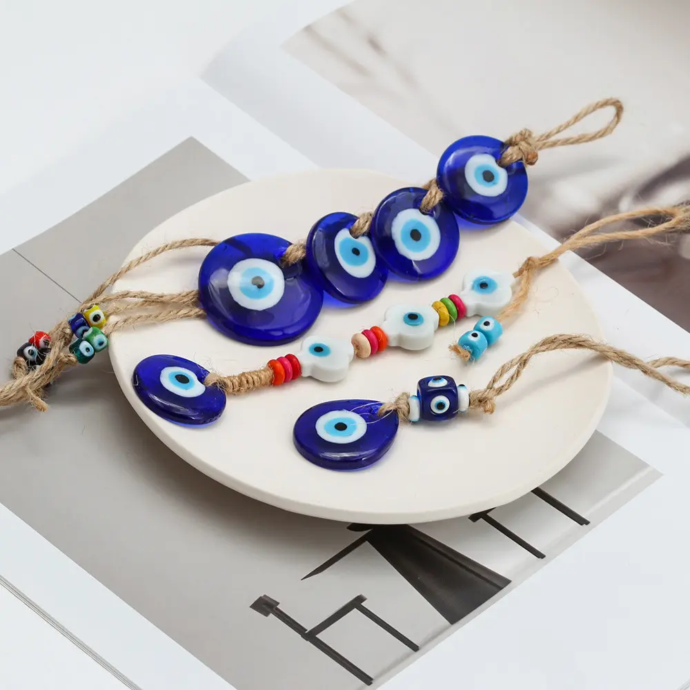 Pendentif de voiture motif yeux bleus turcs, breloque de main porte-bonheur, pendentif pour intérieur de la maison ou voiture