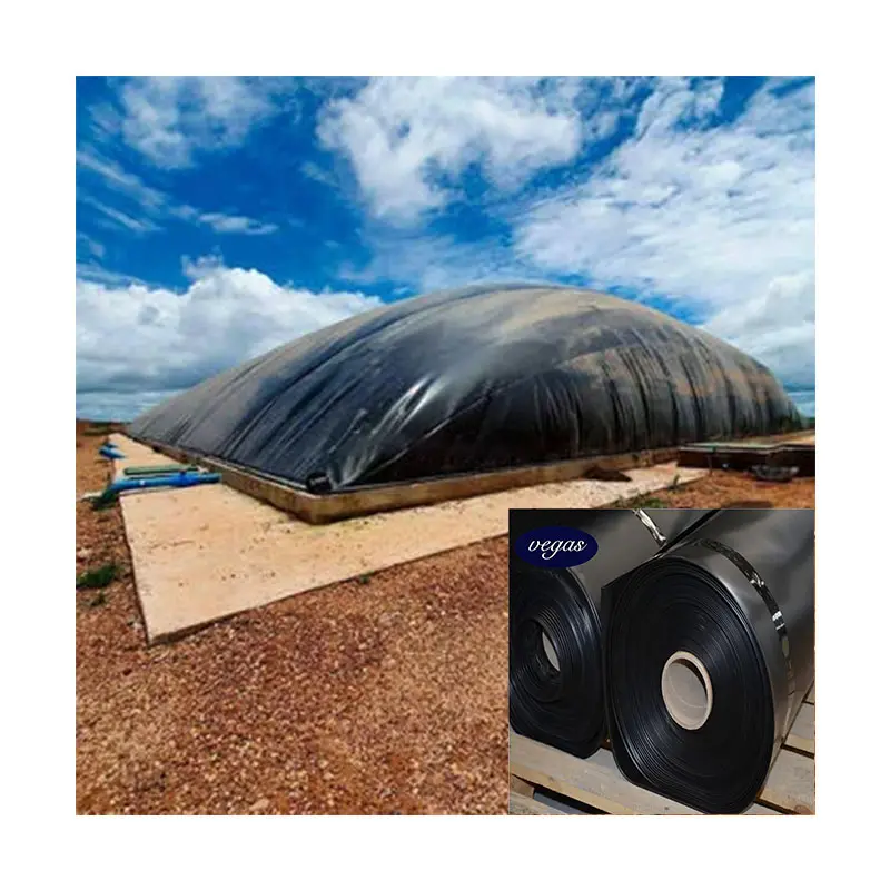 Géomembrane PEHD pour biodigesteurs revêtement d'étang film de revêtement de réservoir biofloc membrane PEHD noire feuilles de système de biodigesteur de biogaz