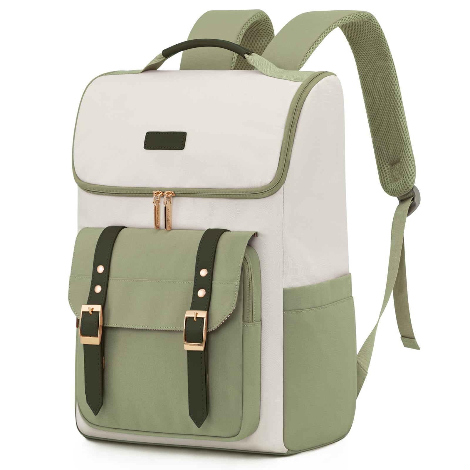 Beige and green
