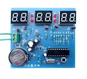AT89C2051 Kit orologio elettronico digitale Display Suite modulo elettronico parti e componenti Kit fai da te DC 9V-12V - Product Image 1