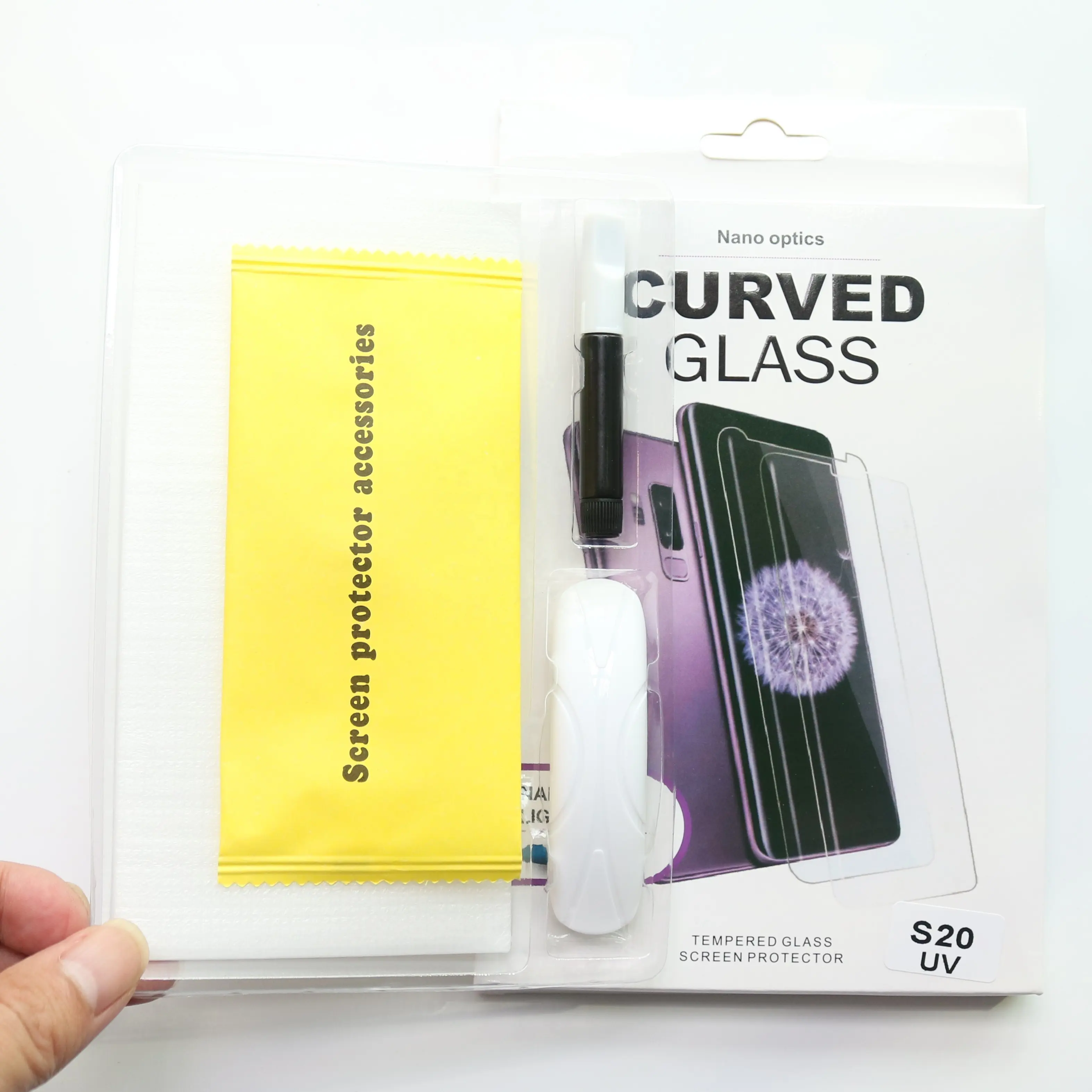 Pelindung Layar Kaca Tempered Samsung S20, Lapisan Pelindung Layar Tempered Glass Lem Penuh Nano Cair UV Cover Lengkung 3D untuk Samsung Note 10