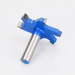 ソリッドカーバイド用6フルート<span class=keywords><strong>T</strong></span>タイプスロットカッタールータービットウッドケイビングカッター用CNCルータービット - Product Image 1