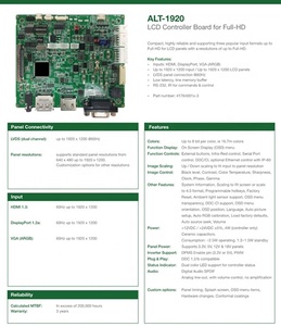 <strong>Display</strong> Monitor - <strong>LCD</strong> Driver-<strong>Controller</strong> <strong>LCD</strong> <strong>CONTROLLER</strong> ALT-1920 4176400XX-3 - Product Image 2