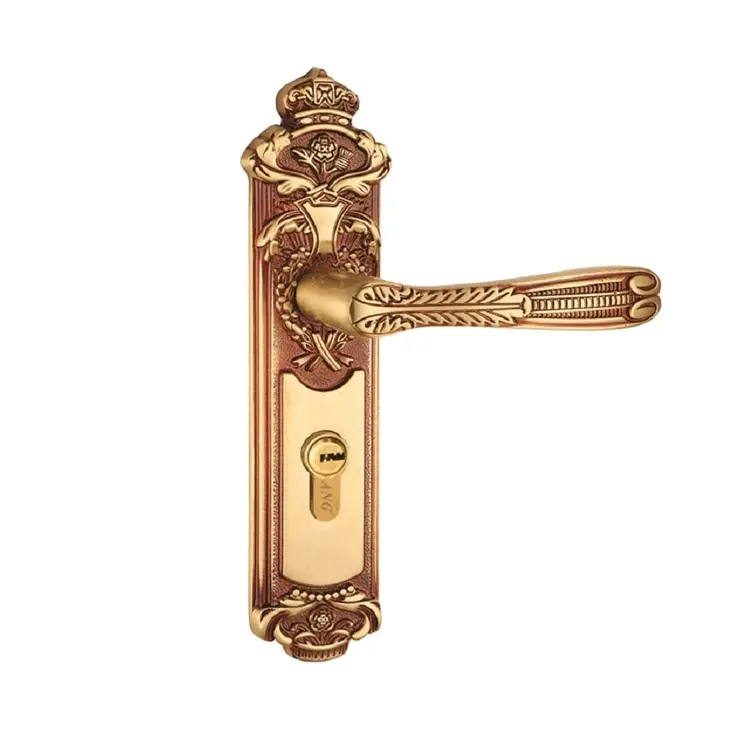 Porte de chambre robuste en cuivre or Rose Antique classique coulissant Double face serrure à clé