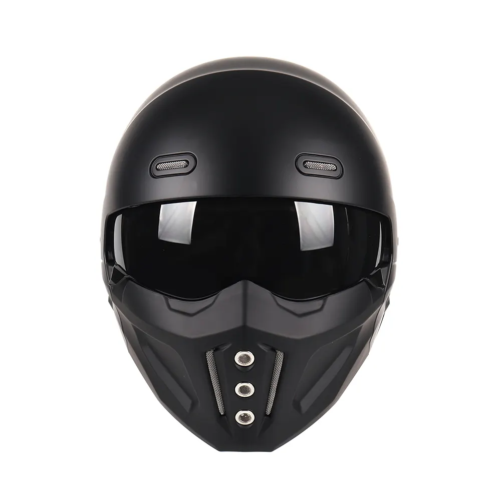 Vendita calda Full Face Samurai Scorpion casco Vintage bici elettrica Open Face caschi moto con maschera staccabile