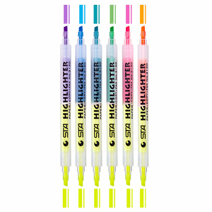 透明バレルツインファインハイライターマーカーペン多機能カラーダブルハイライター - Product Image 1