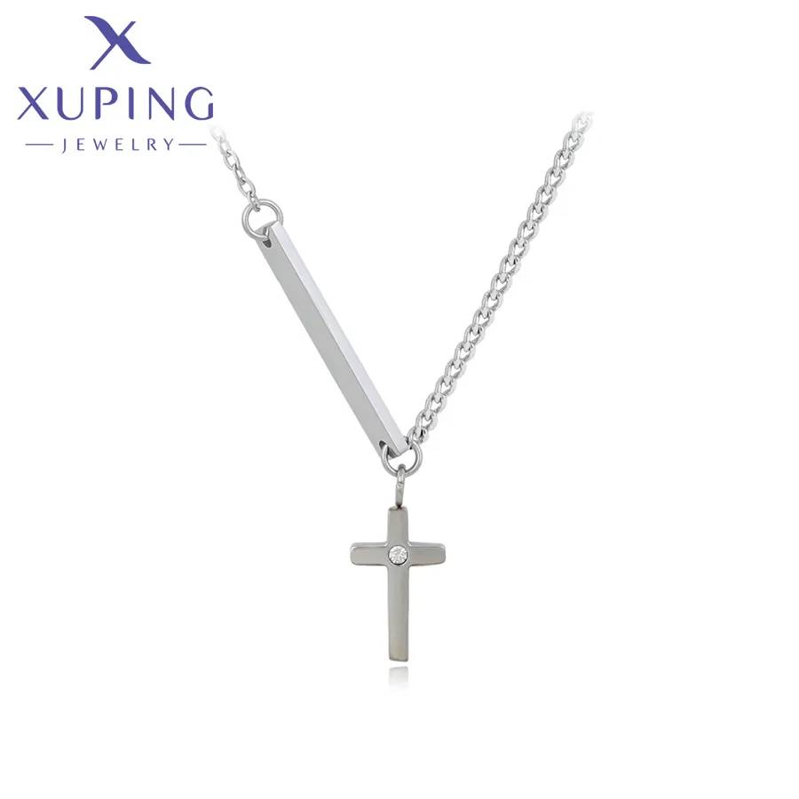 TTM-89 ювелирные изделия Xuping, изящные очаровательные ювелирные изделия, подвеска в виде креста, стальные ожерелья в стиле хип-хоп, мужские и женские украшения