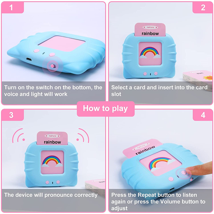 Multiple Customizable Languages Early Educational Intelligent Baby Children's Kids Toys Talking Flash Cards Learning Machine