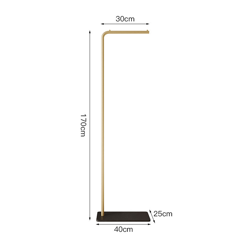L-shaped (170) gold stand with black base