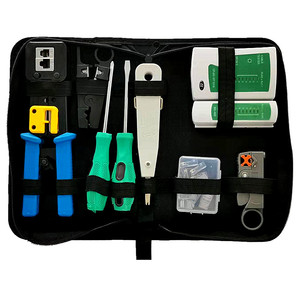 Rj45 sıkma aracı kiti için CAT5/CAT6, profesyonel bilgisayar Maintenacnce Lan kablo test cihazı ağ onarım aracı seti - Product Image 1