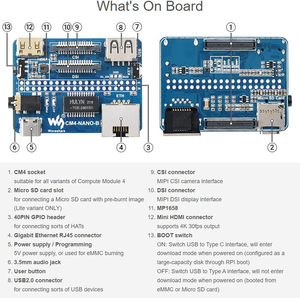 Aismartlink for Nano Base Board (<strong>B</strong>) for <strong>Raspberry</strong> <strong>Pi</strong> Compute <strong>Module</strong> 4 Same Size - Product Image 4