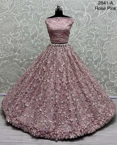 Extraordinary sequins Flower Pattern Embroidery with Thread work <strong>Designer</strong> Lehenga choli bulk product - Product Image 5