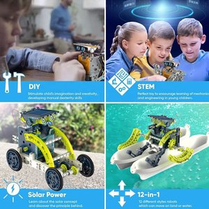 12 in1 DIYソーラーロボットおもちゃ科学学習キットスペースエクスプローラー充電式太陽光発電STEM教育玩具 - Product Image 5