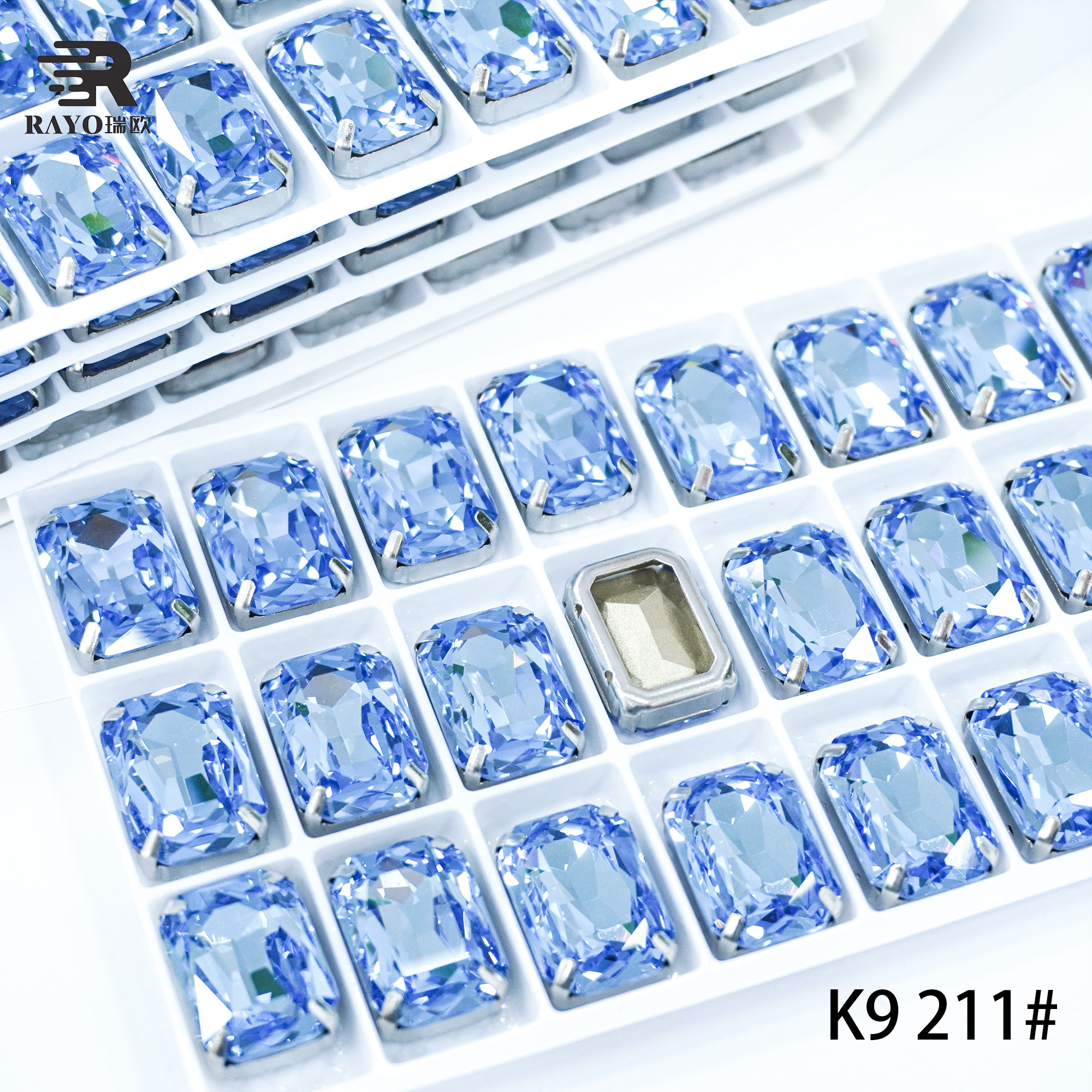 Emerald Cut sew on K9 211#