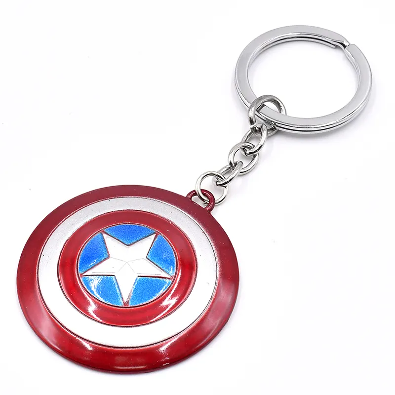 Aver Steve Rogers petit jouet en alliage de semi-zinc vibranium bouclier métal mini porte-clés fabrication Chine