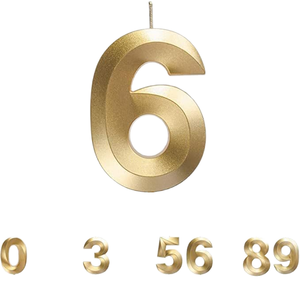 KLS nhà máy 3D vàng kỹ thuật số bánh sinh nhật số nến lễ hội sáng tạo cho trẻ em người lớn không khói năm mới - Product Image 2